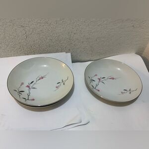 Set of 3 Cherry Blossom 7.5" Plates by Fine China of Japan 1067